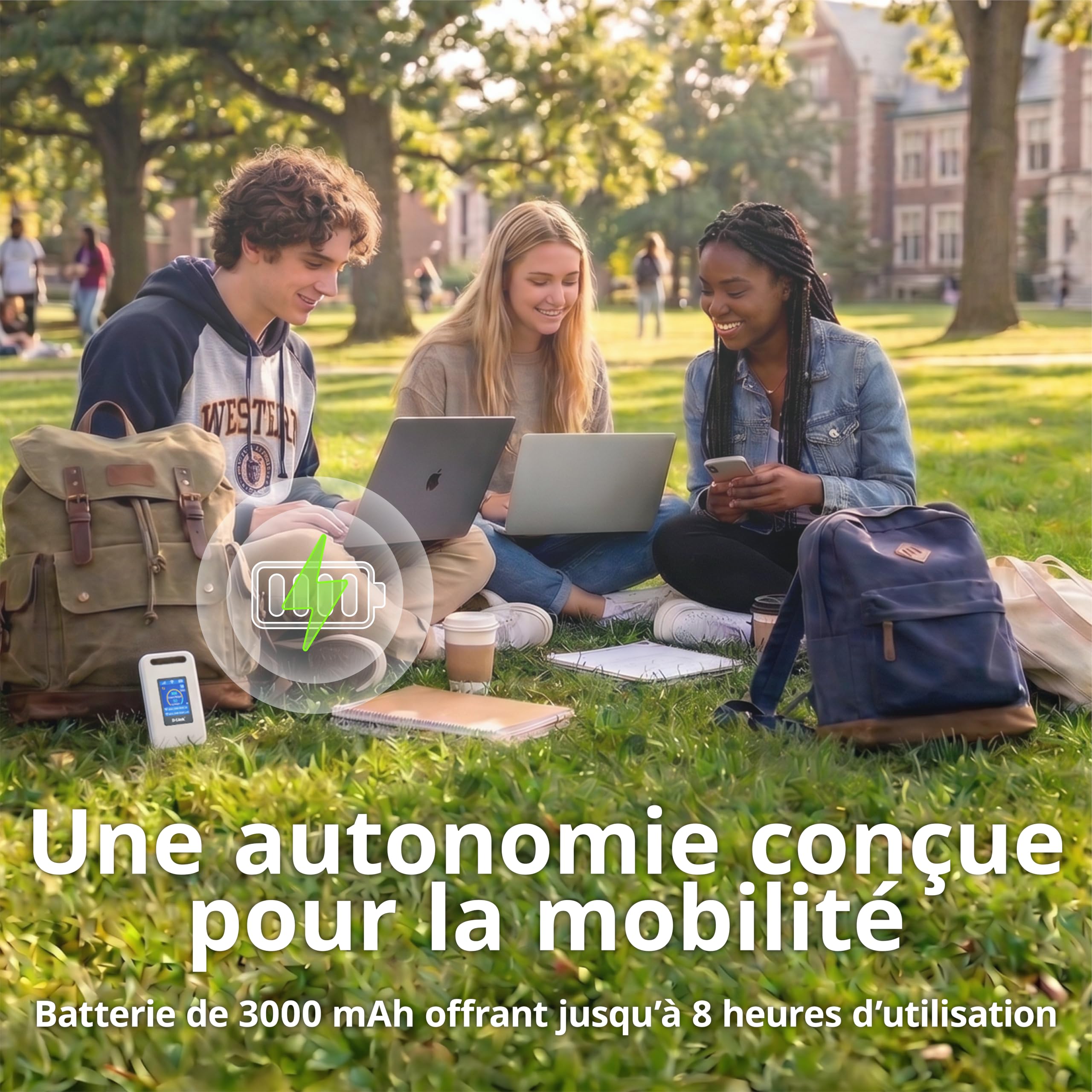 D-Link DWR-933W Hotspot Mobile 4G LTE+ AX600 Wi-FI 6, Routeur SIM Portable | Écran LCD, Wi-Fi Double Bande, Jusqu’à 64 Appareils, Batterie 3000 mAh, USB-C