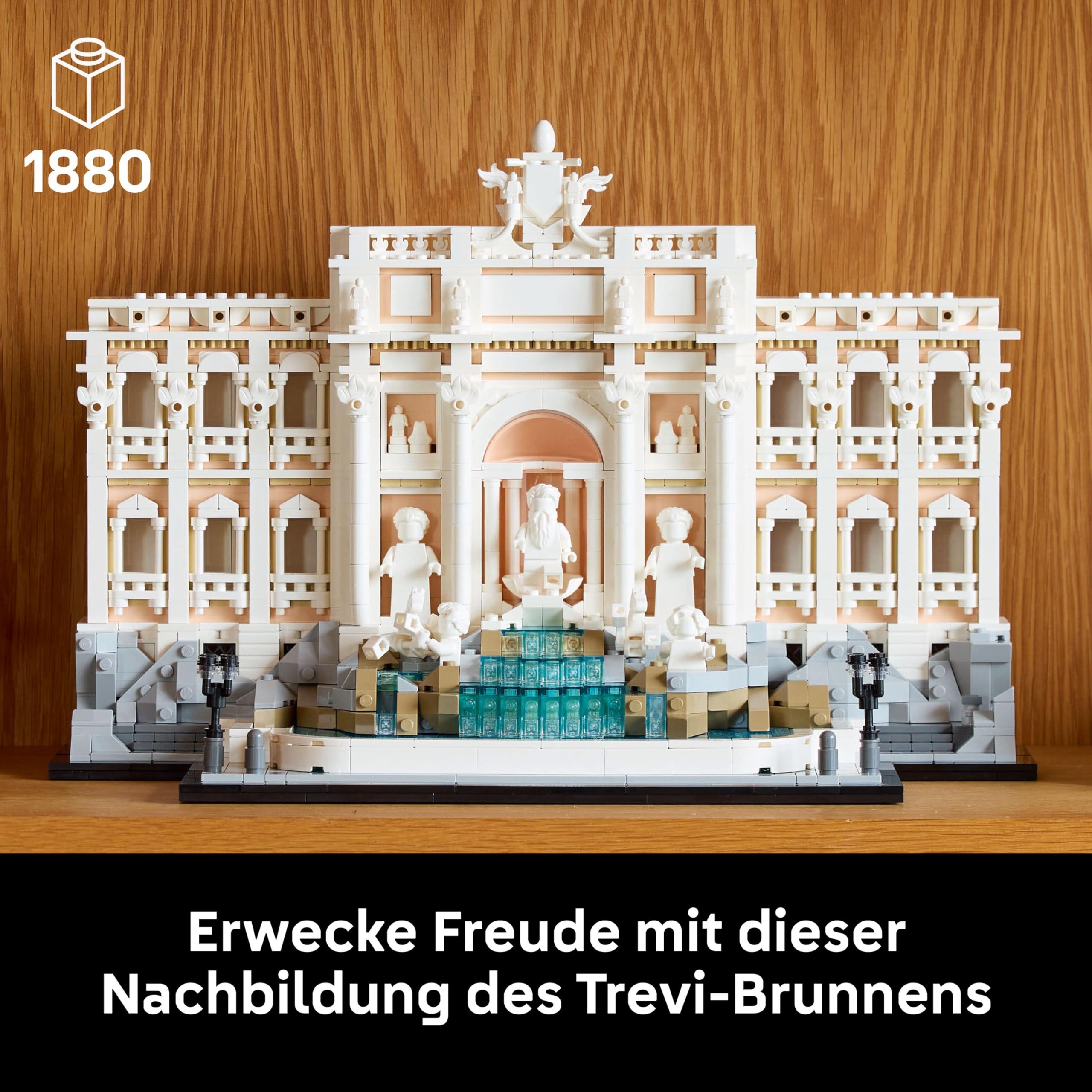 LEGO Architecture Trevi-Brunnen - Modell eines Wahrzeichens von Rom mit Minifiguren Skulpturen - Sammlerstück für das Büro und Wohnzimmer - Geschenk für Erwachsene und Architekturliebhaber 21062