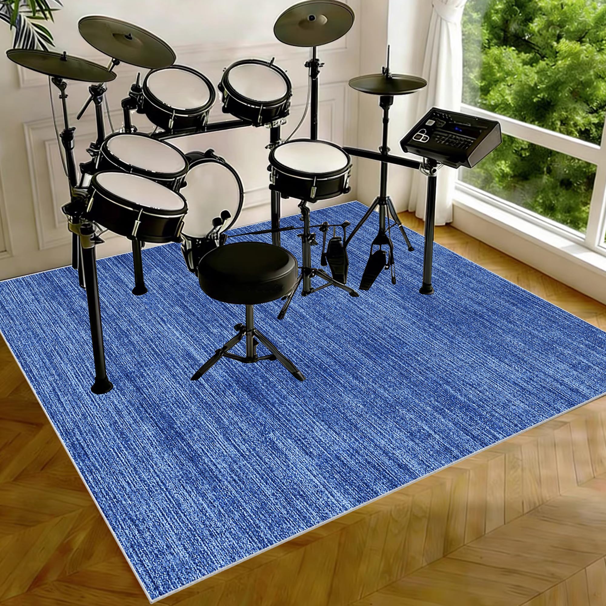Dywanik perkusyjny, antypoślizgowy, z izolacją akustyczną, mata do perkusji, profesjonalna mata do perkusji, mata antywibracyjna, 150 x 120 cm