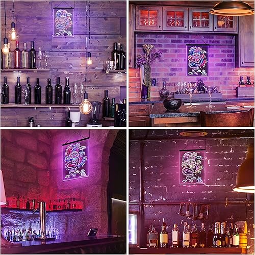 Miniatura 6 de ADVPRO Dragón chino en la nube palabra tricolor LED neón signo rojo y azul y amarillo 17.7 x 23.6 pulgadas st9s46-i3225-rby