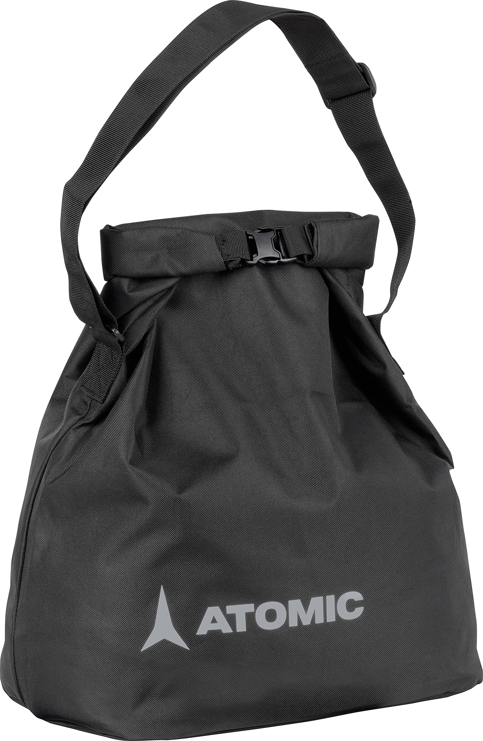 ATOMIC A Bag in Black - Ski Boot Bag - Practical Bag for Winter and Summer - Adjustable Shoulder Strap & Roll Top - Removable Ski Boot Plate