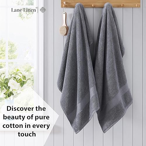 Miniatura 3 de LANE LINEN Juego de 4 toallas de baño (28 x 54 pulgadas), 100% algodón hilado en anillo, toallas turcas grandes para baño, duraderas, de secado