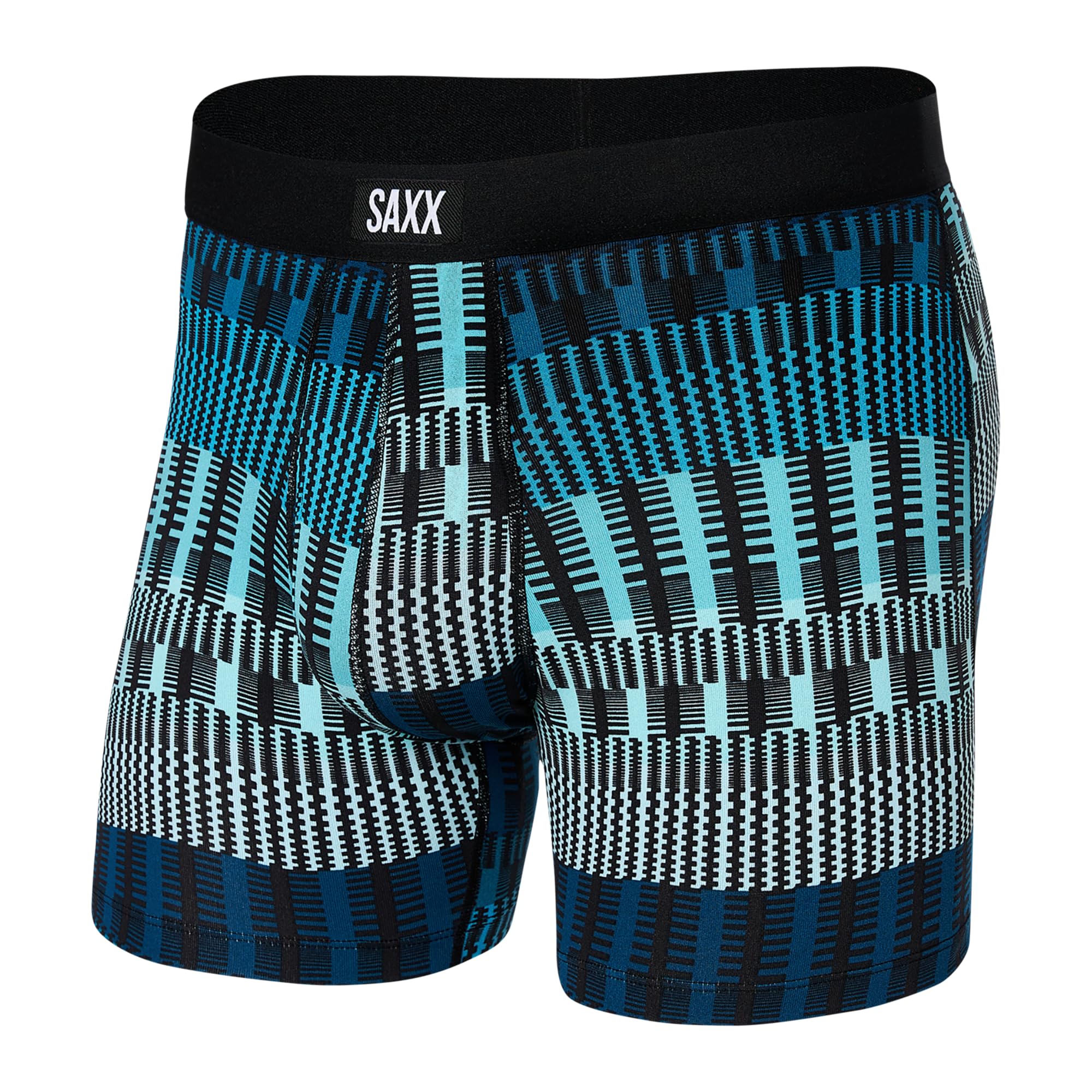 SAXX Underwear Co Mens Underwear with Pouch Daytripper Boxer Brief Fly Frequency Stripe- Teal XX-Large
