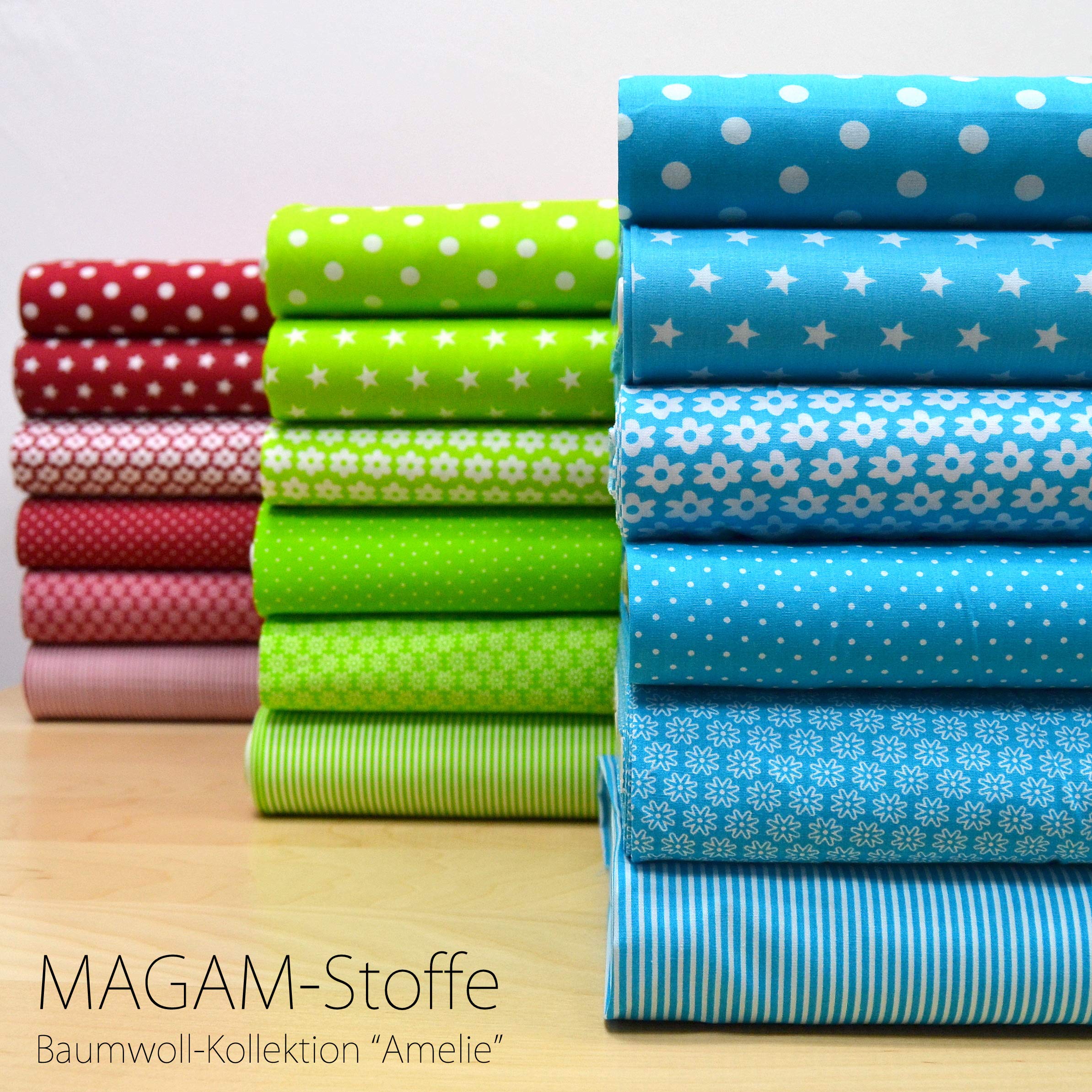 MAGAM-Stoffe Tkanina bawełniana Amelie w kropki Oeko-Tex towar na metry 50 cm (01. żółty)