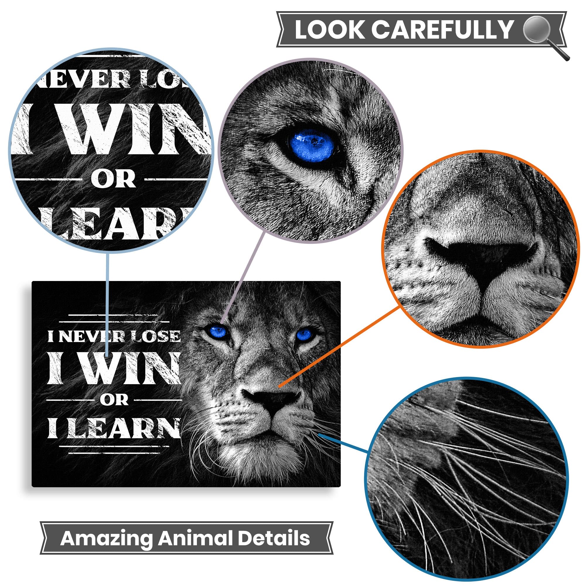 Amazon.com - Motivational & Inspirational Lion Canvas Wall Art