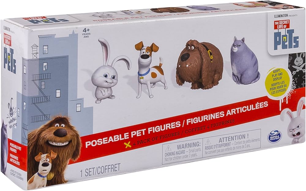 The Secret Life of Pets - Poseable Pet Figures 4-Pack : Amazon.in