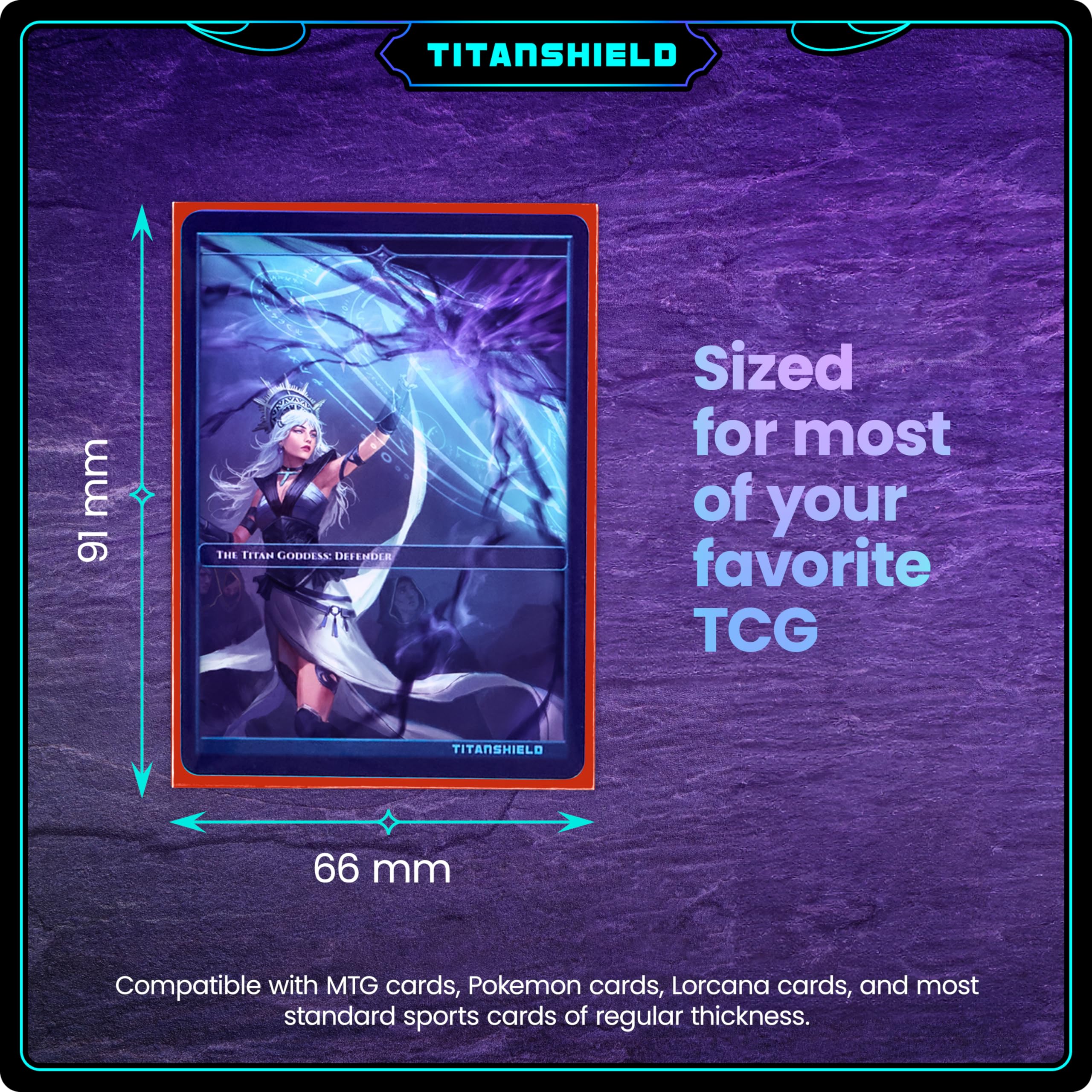 Amazon.com: TitanShield Premium Card Sleeves | Compatible with Pokemon, One  Piece, Lorcana, Flesh & Blood, & Magic The Gathering MTG | (150 Sleeves -  Standard) (1, Red, Standard