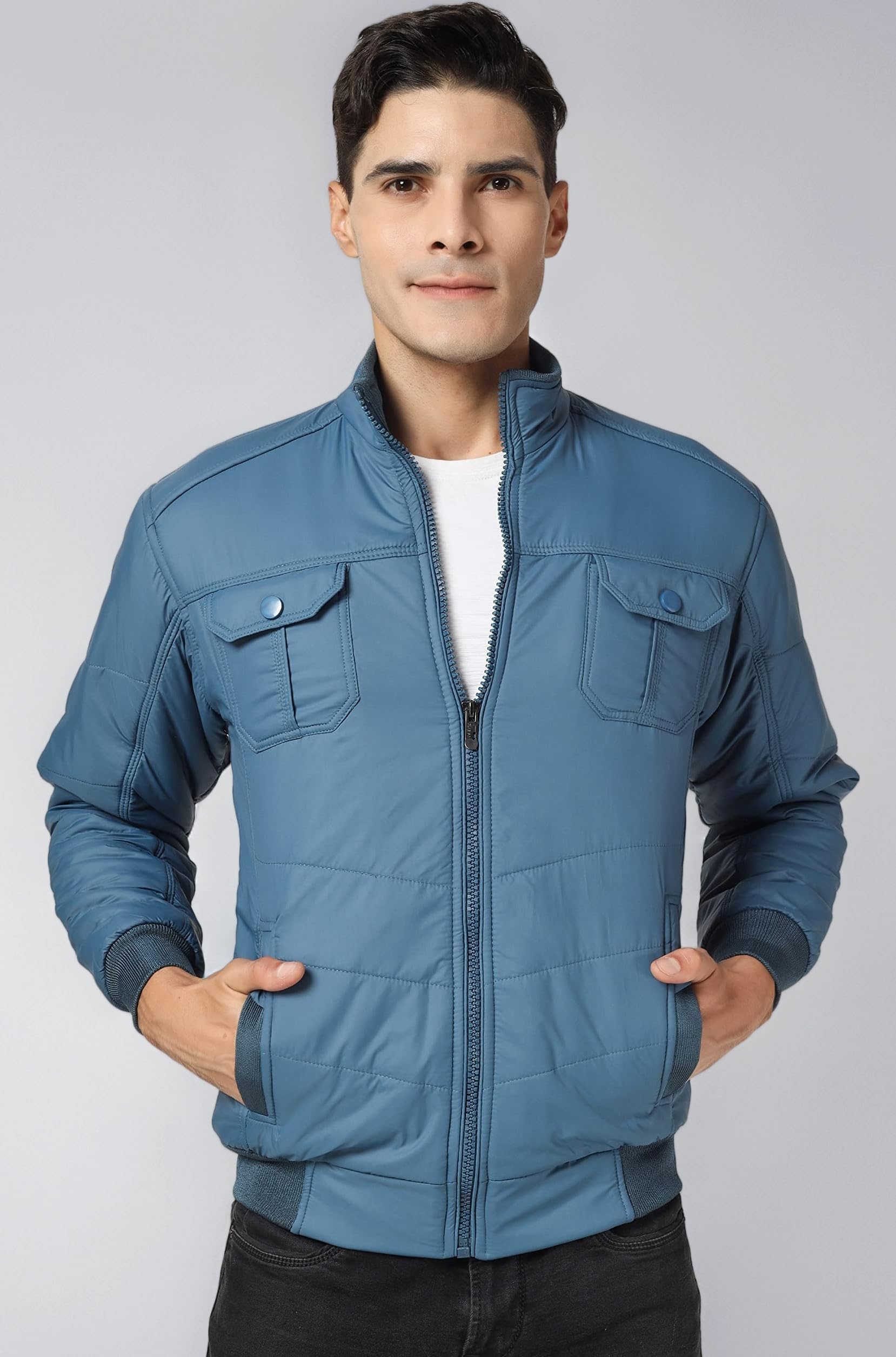 Men's Solid Regular Jacket Jerkin Storm