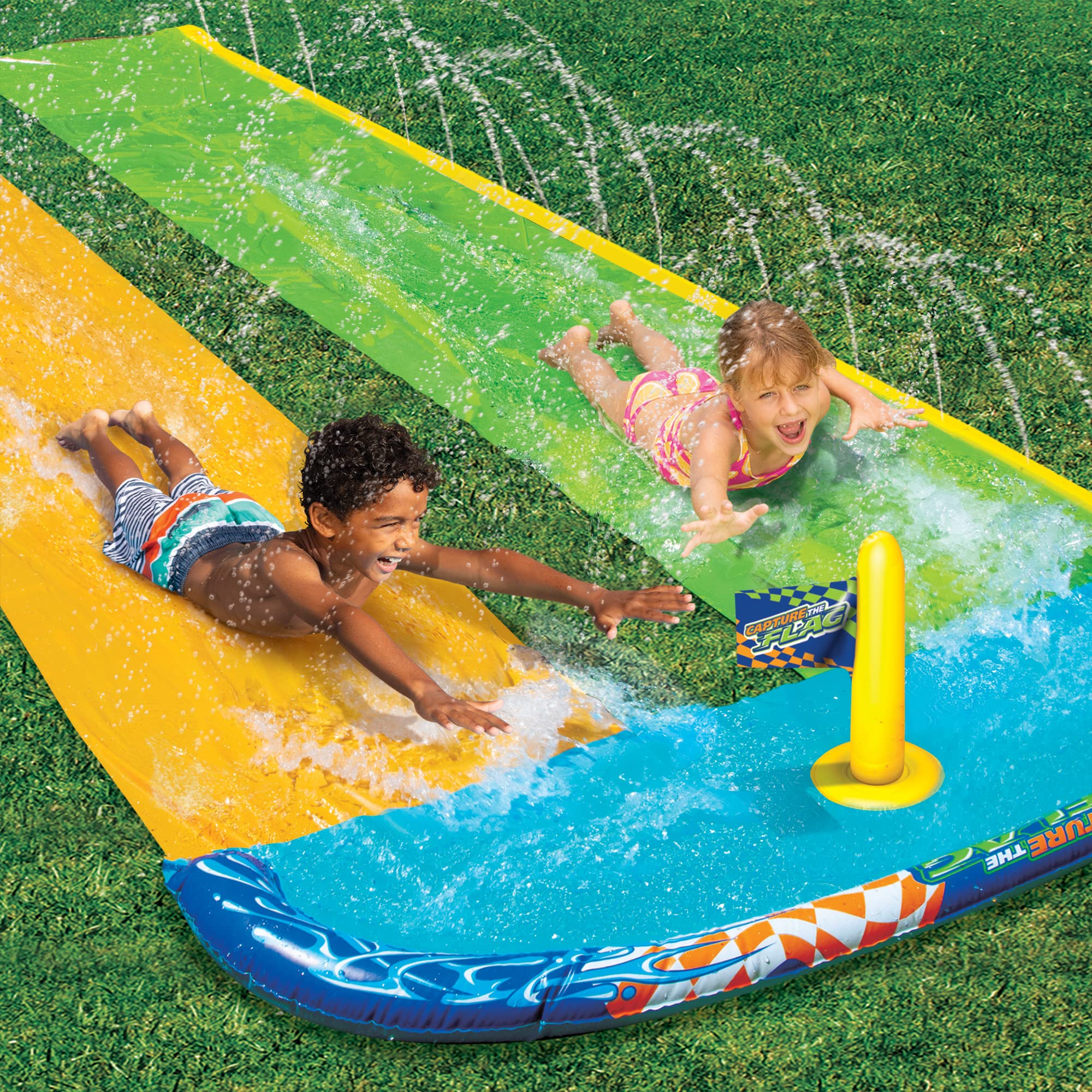 Mason Brille Banzai Slip and Slide 16ft | Inflatable Water Slide for garden | Water slide for kids | Outdoor Water Toys Garden Game Toy | Water Slides for Children Outside | Outdoor waterslide