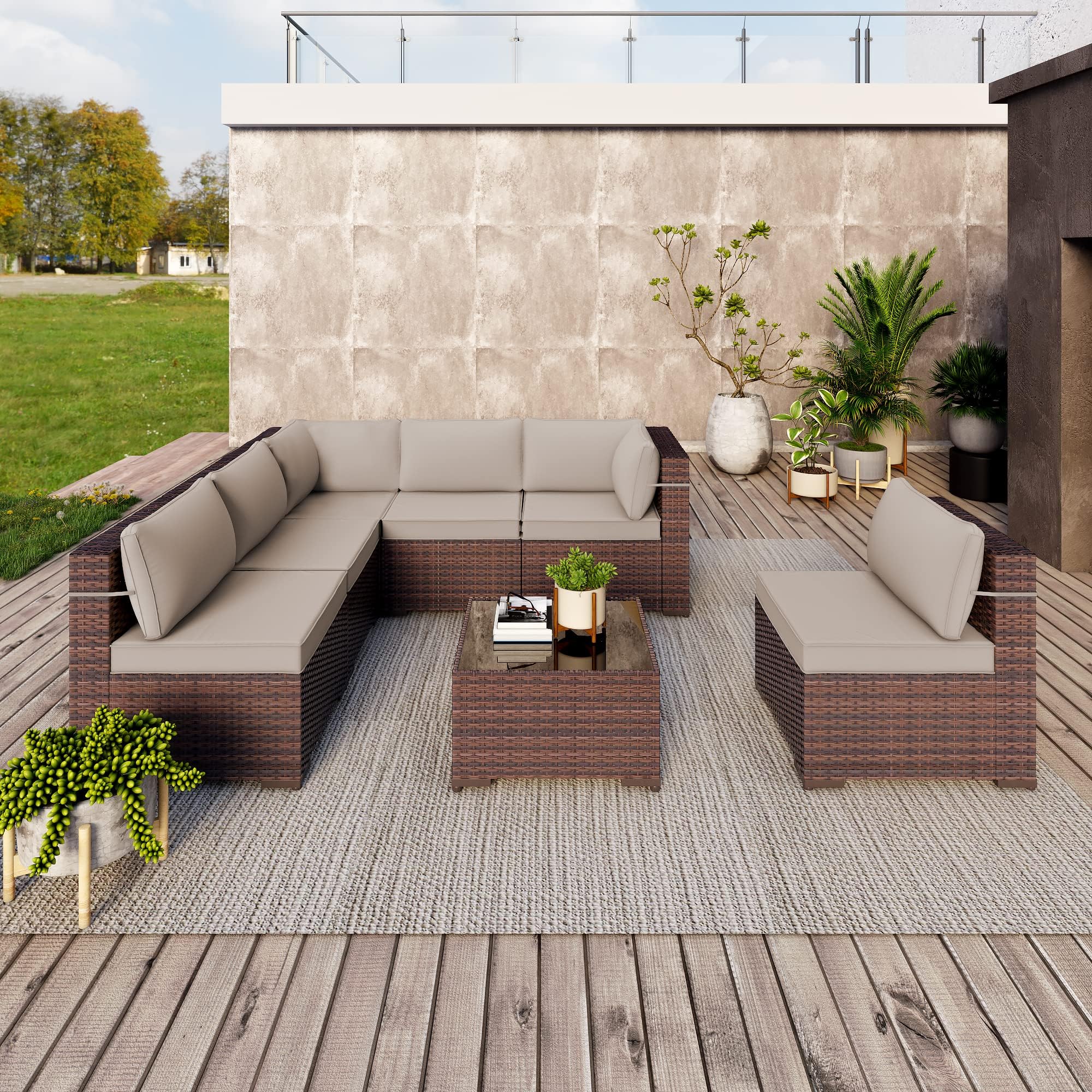 Kullavik 5Piece Outdoor Dining Set,AllWeather Wicker