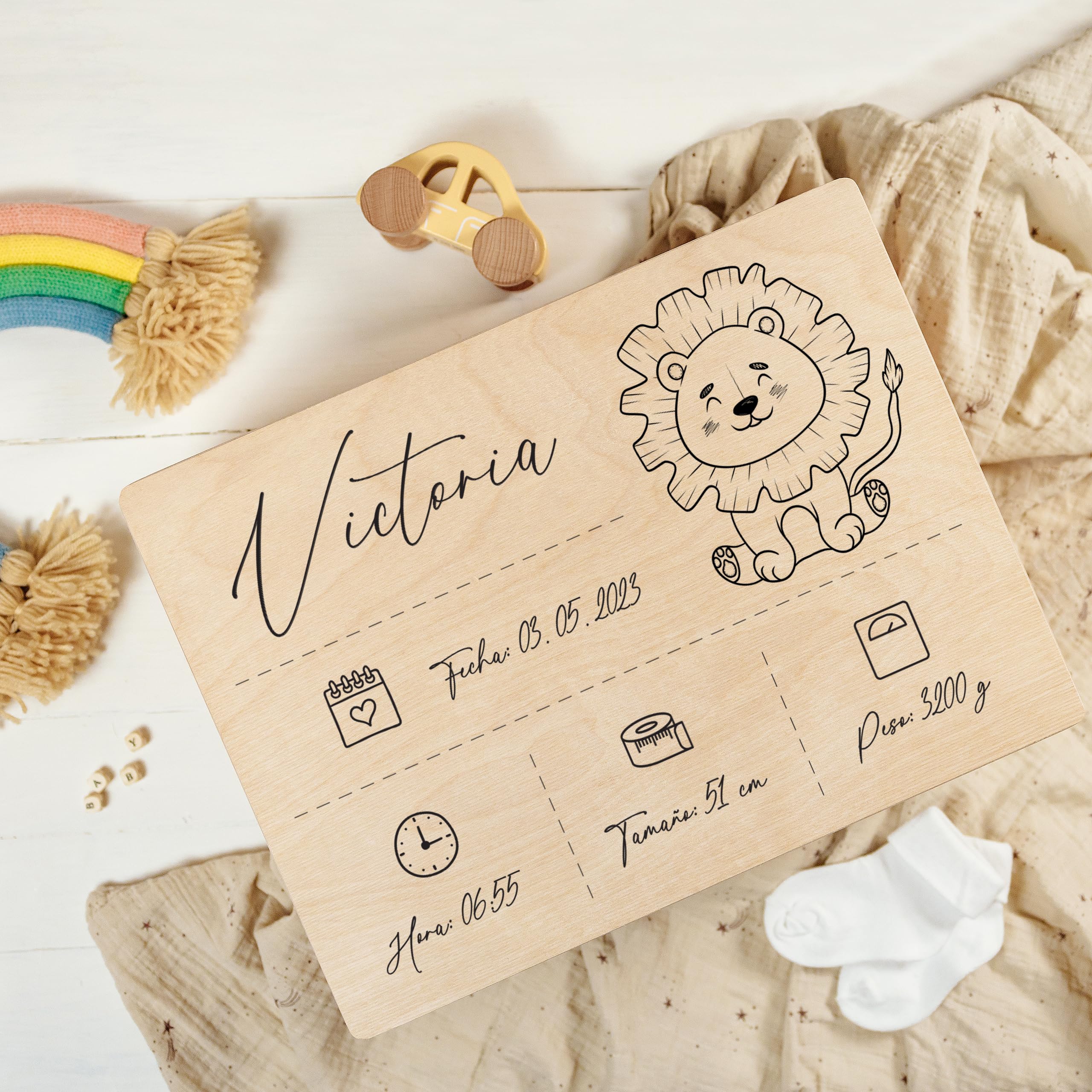 Creative DECO Caja de Recuerdos Personalizada para Bebés/Regalo Niños