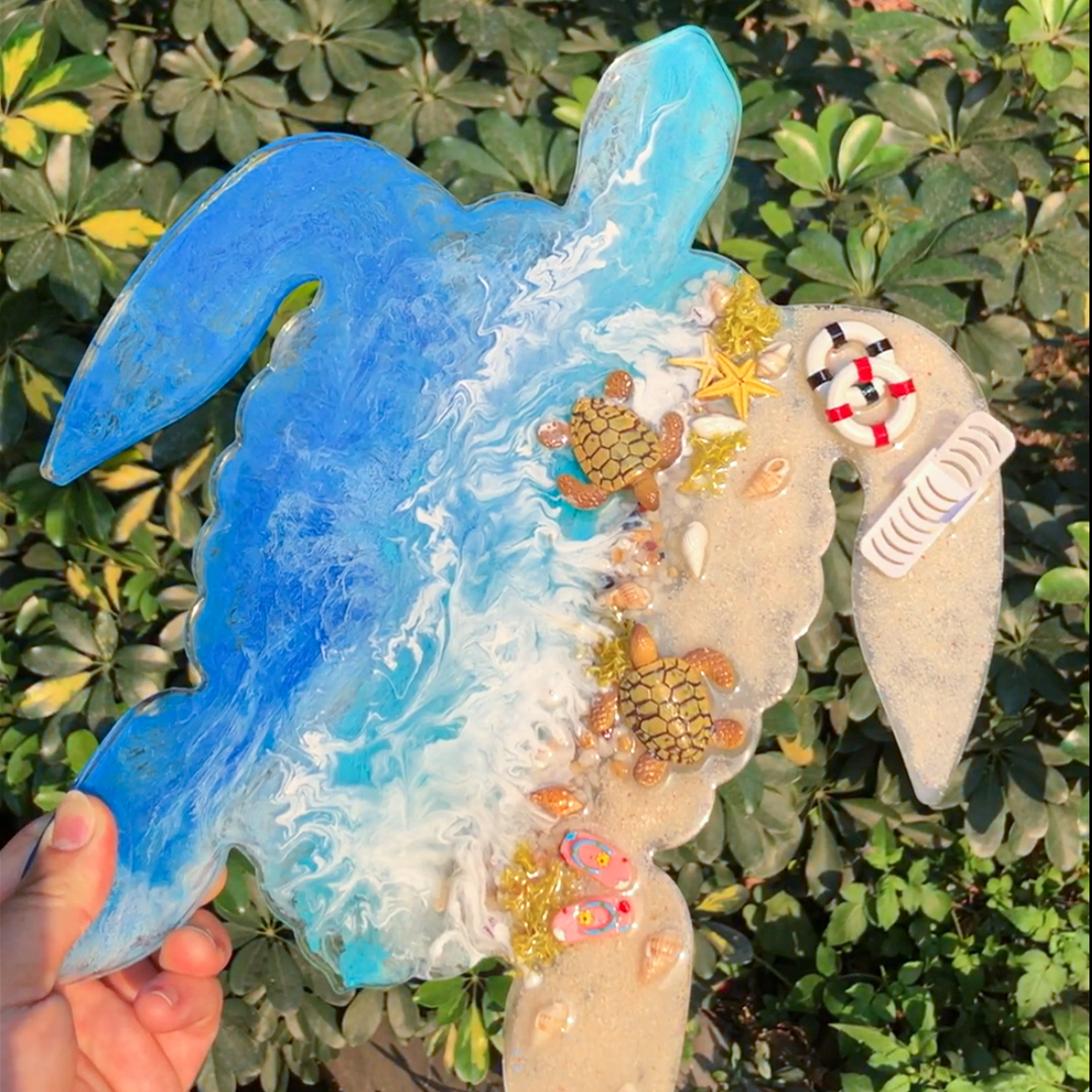 FUNSHOWCASE Stampo In Silicone Per Resina E Pittura - Tavolozza Ovale Grande (11,7x8,5 Pollici) Con Foro Per Pollice, Adatto Per Mischia Colori E Pasta Modellabile - 3