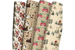 ZINTBIAL Vintage Christmas Wrapping Paper Pack
