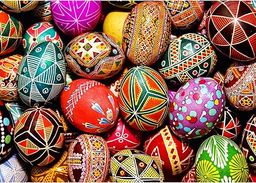 HUADADA Rompecabezas de 1000 piezas huevos de Pascua rompecabezas de 1000 piezas para adultos y niños piezas de forma única rompecabezas coloridos