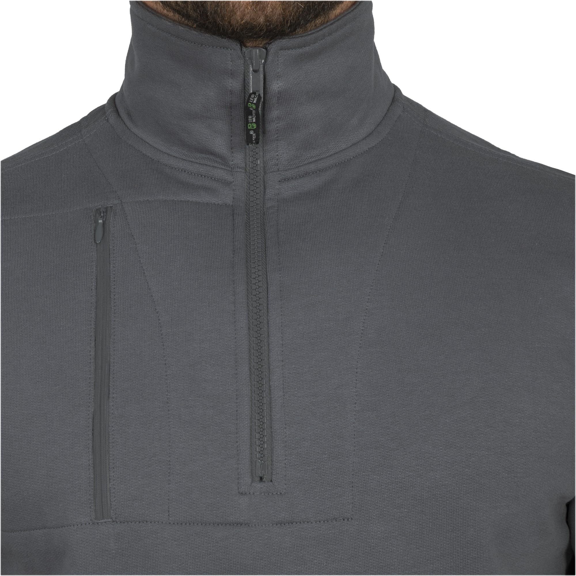 Leibwächter Arbeits Troyer Herren Arbeitspullover mit Reißverschluss - Troyer aus Baumwolle/Polyester - 290g/m² - Antibakteriell - Trocknergeeignet - Half Zip Pullover mit Stehkragen