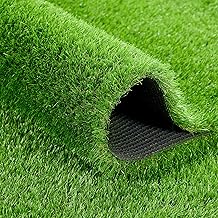 Artificial Grass Turf - 1.38" Thick Extra Long Realistic Fake Grass Rug with Drainage Holes 5 FT x 8 FT, Outdoor Indoor Green Grass Mat Carpet for Dogs, Patio, Balcony, Backyard