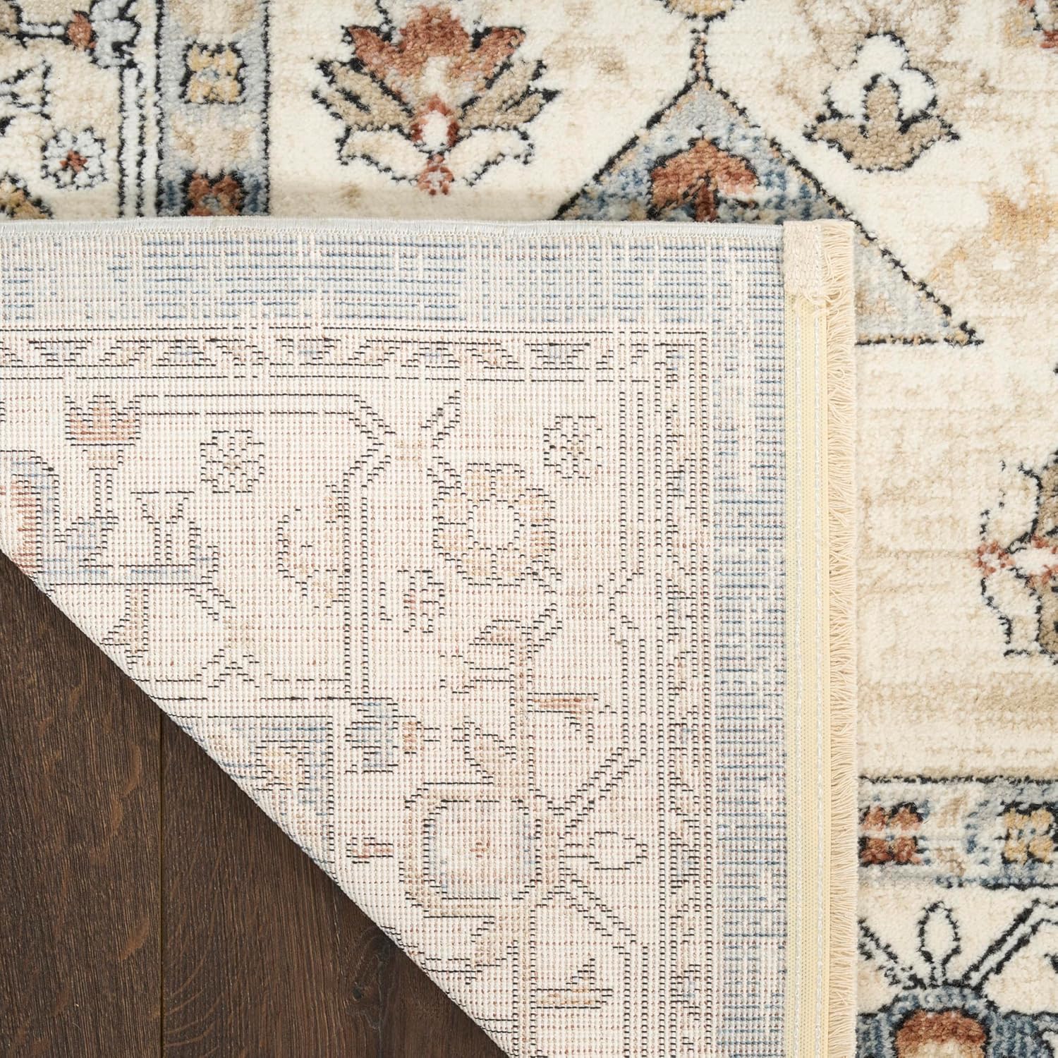 Nourison Home Pardis Blue Taupe 2' x 6' Area Rug - Easy Clean, Non Shedding, Bed Room, Living Room, Dining Room, Kitchen (6' Runner)