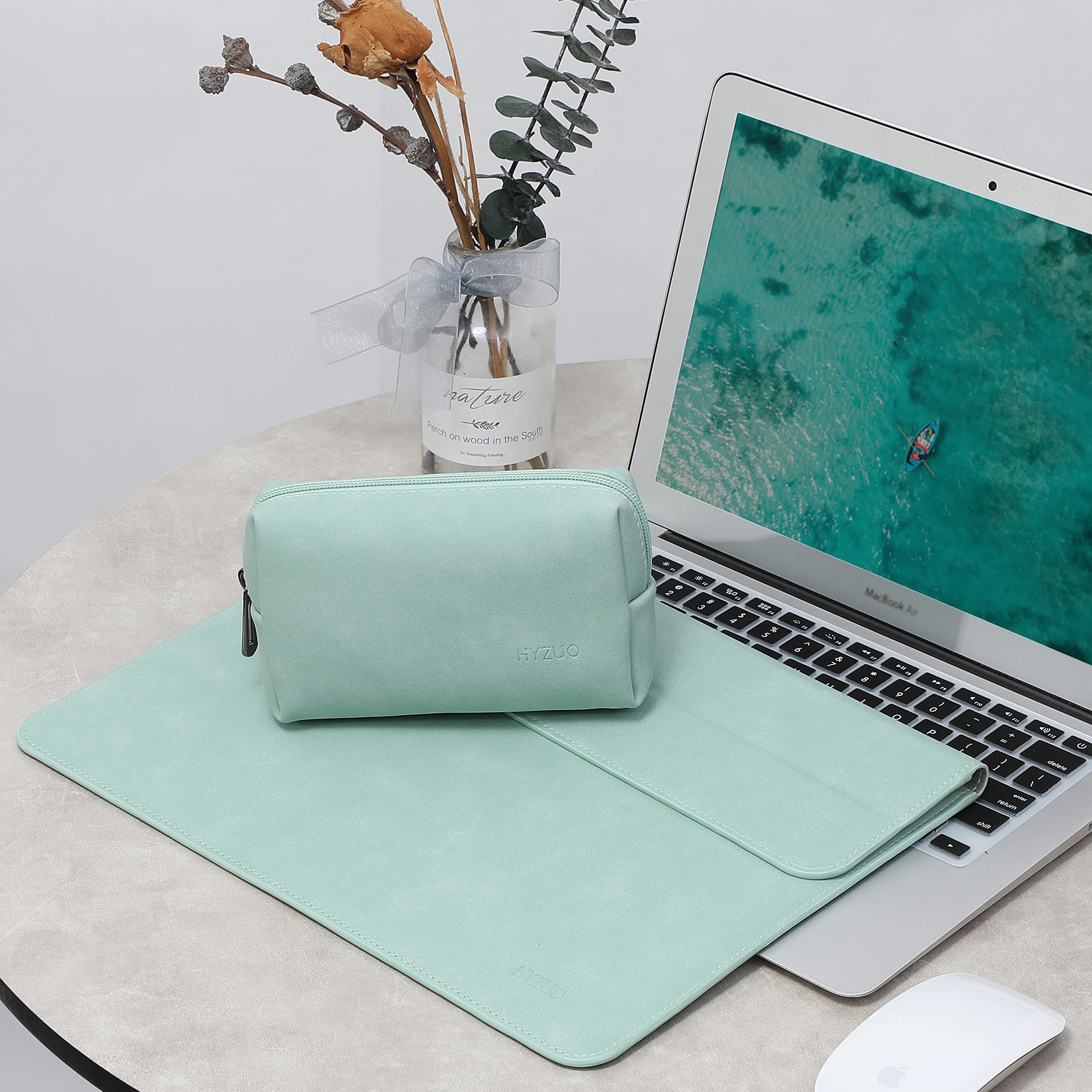 HYZUO 15 Inch Laptop Sleeve Case with Stand for MacBook Air 15 M4 A3241 M3  A3114 M2 A2941 2025-2023, 15