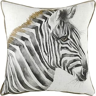Evans Litchfield Safari Housse de Coussin Motif zèbre Blanc 43 x 43 cm