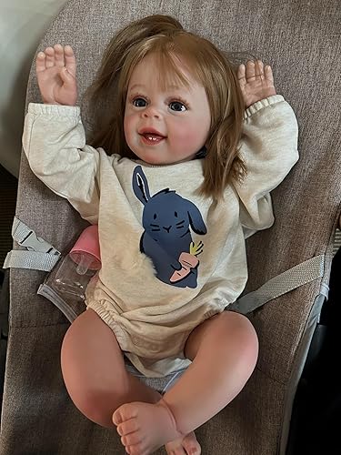 Pinky Reborn Muñecas de silicona para niñas de 24 pulgadas, muñeca de bebé realista para regalos de Navidad