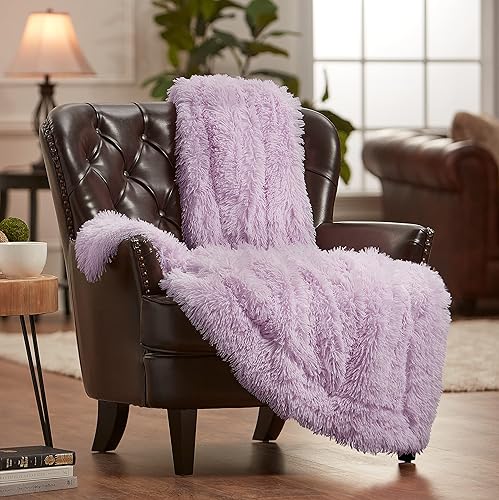 Miniatura 10 de Chanasya - Manta de pelo largo sintético - Manta de felpa ligera y esponjosa de forro polar de microfibra - para sofá, cama, silla, material