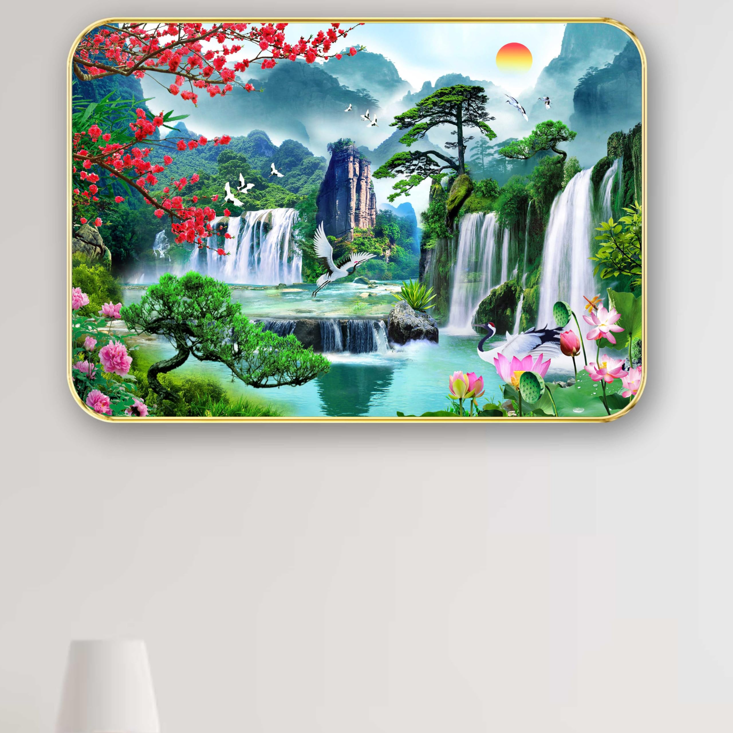 Waterfall Painting - Modern Art with Sparkle Finish -16 Waterfall Painting - Modern Art with Sparkle Finish -16