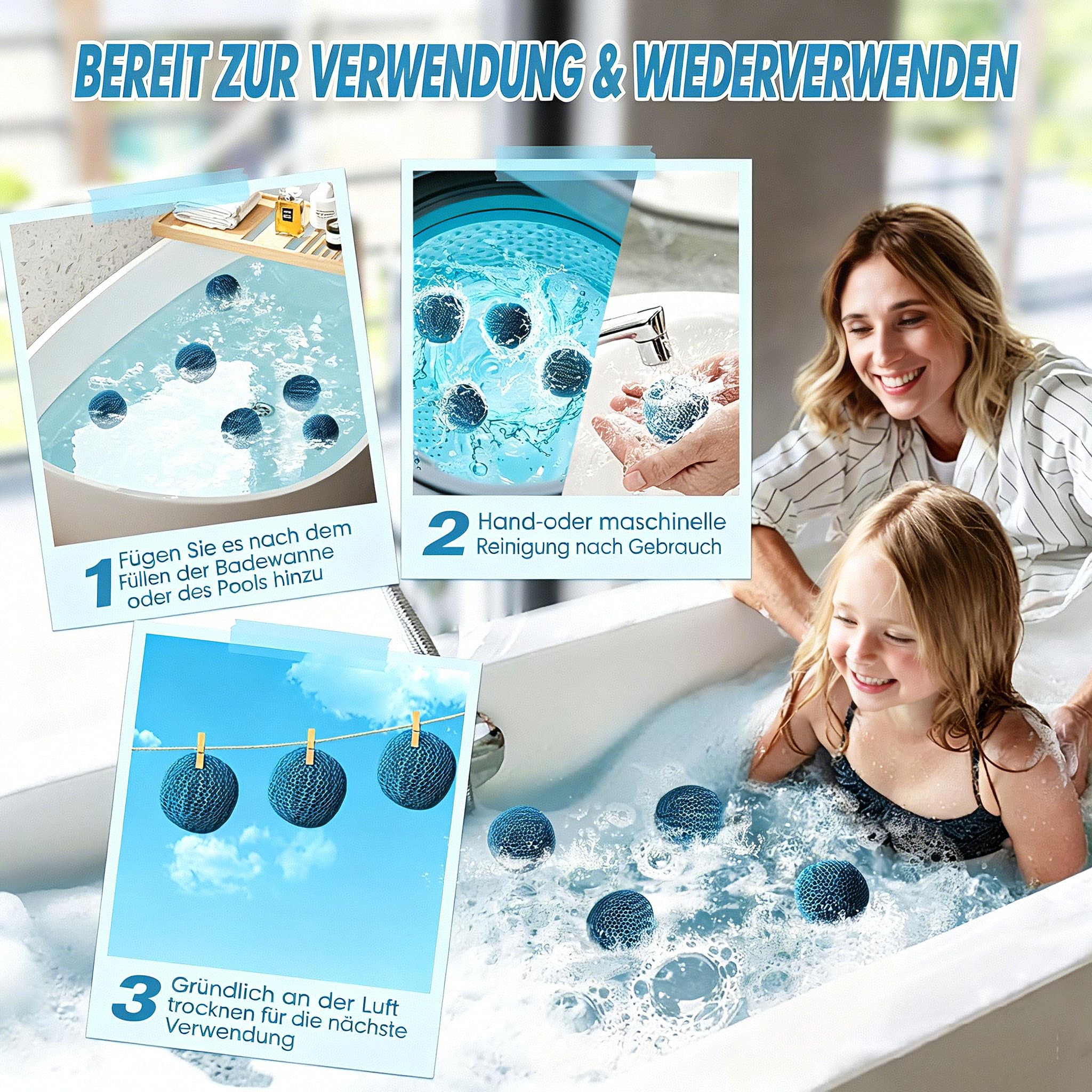 4 Stück Hot Tub Pool Scum Absorber, 7cm Wiederverwendbarer Schaum zur Beseitigung von Schwammbällen, Poolschwamm Ölabsorber- Whirlpool-Schaumreiniger für Schwimmbäder Pool Klar