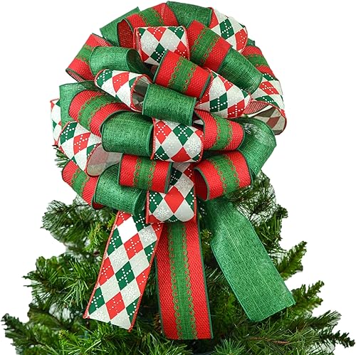 Red White Emerald Christmas Garland for Staircase or Mantle - Mantel Decor - TB10