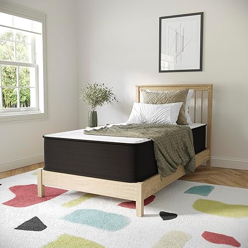 BizChair Colchón híbrido de 12 pulgadas, espuma de alta densidad de tamaño individual y colchón de muelles ensacados en una caja, espuma certificada disponible en Yaxa Colombia