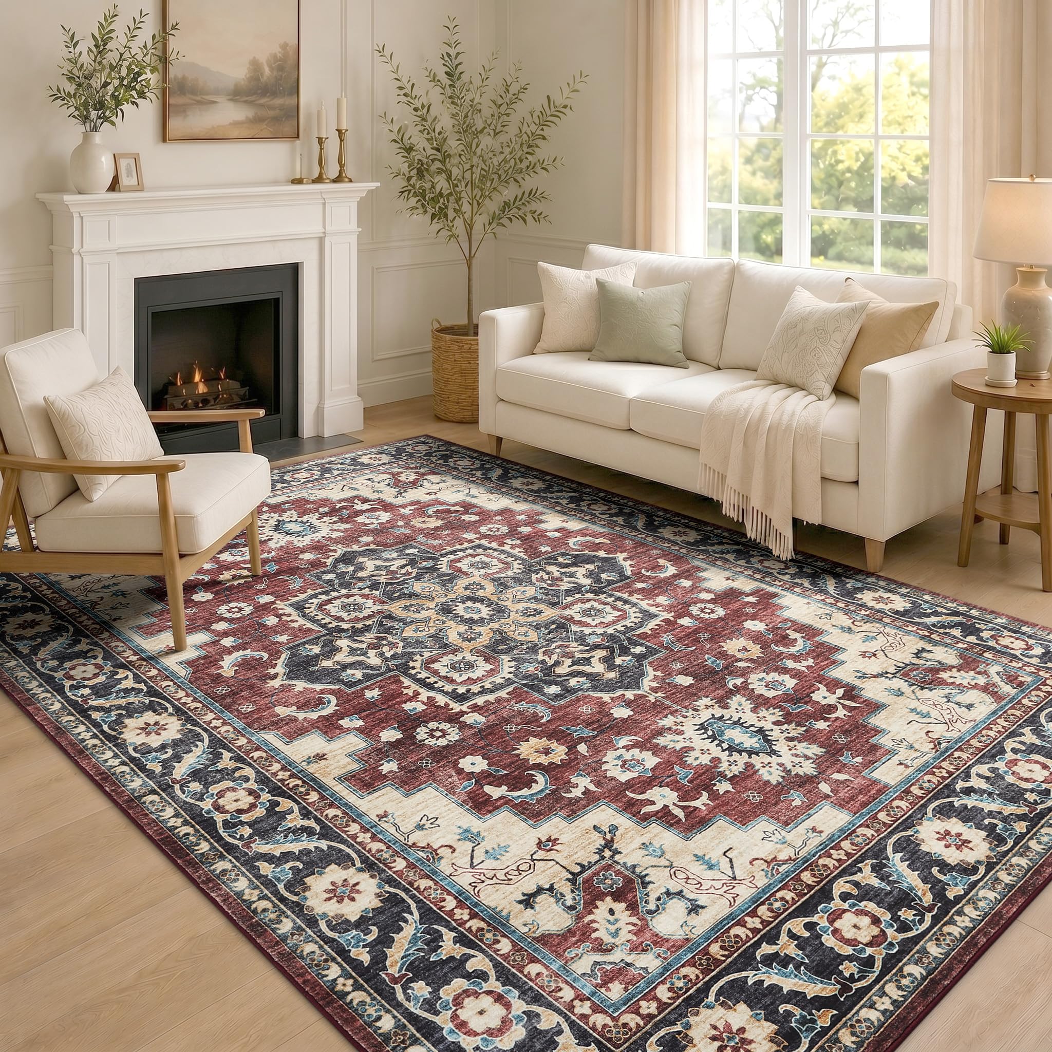 Homaxy Vintage Teppich Wohnzimmer
