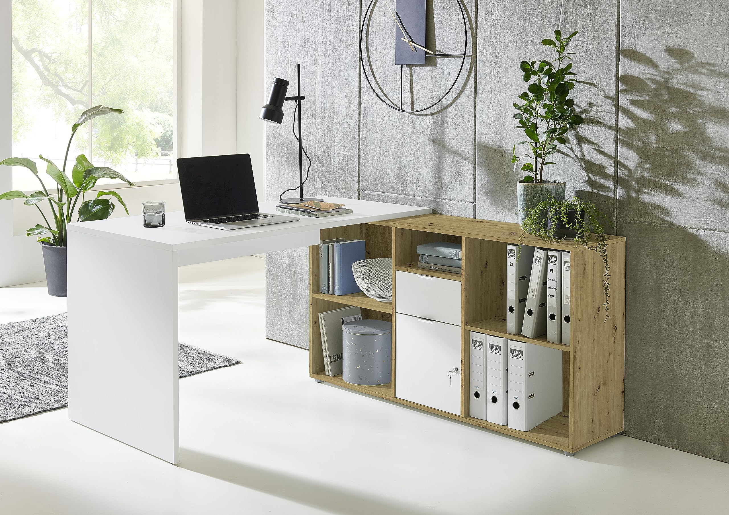 Maxenza Home XXZ1260AG Bureautafel - Rustieke Vintage Look Bureautafel met Plank Heeft