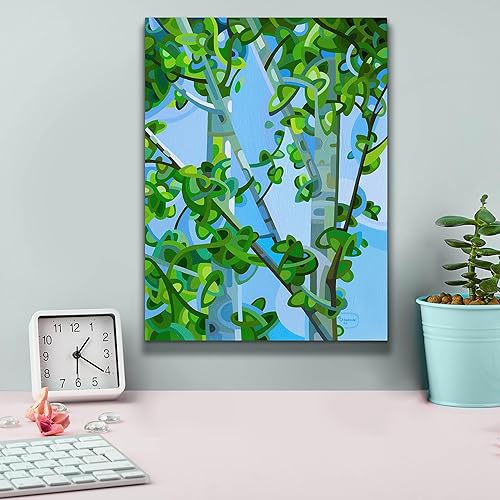 Miniatura 4 de Epic Graffiti Mandy Budan - Lienzo decorativo para pared, diseño de "Birch Light", 12 x 16 pulgadas