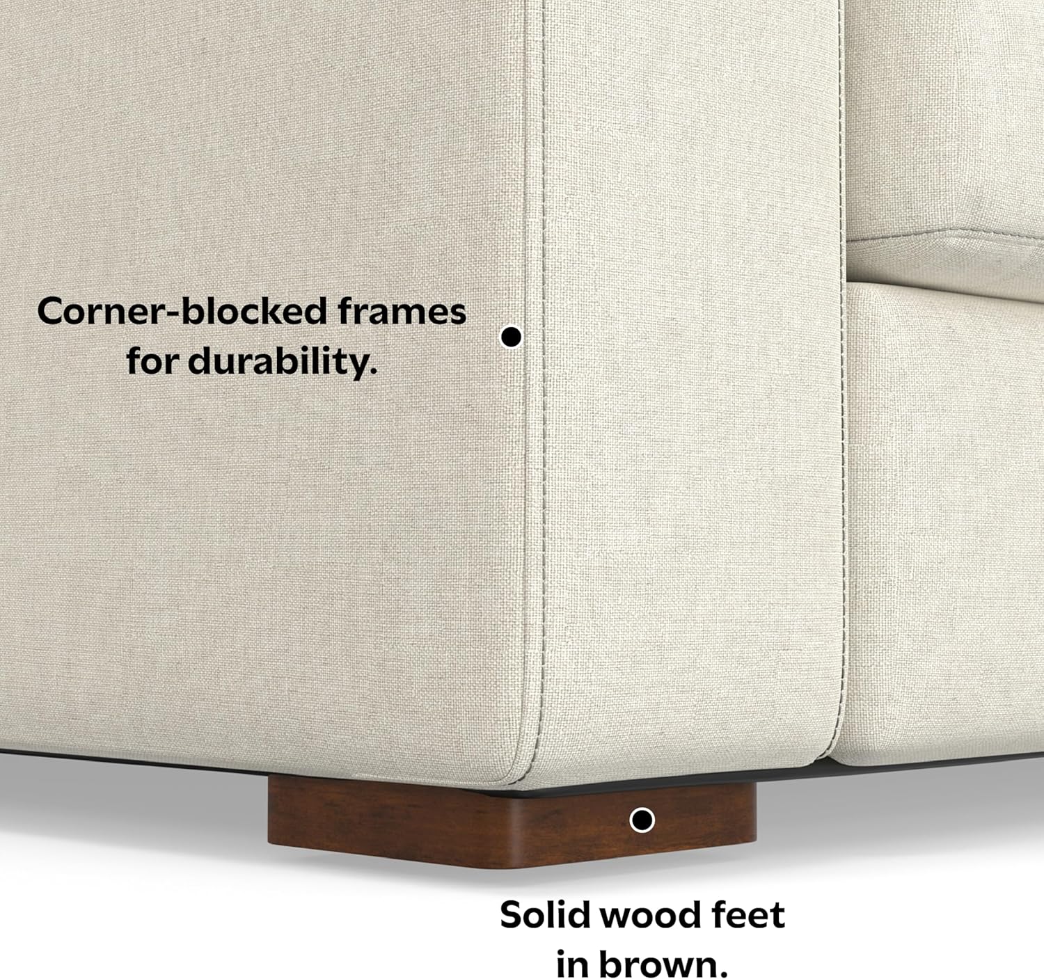 SIMPLIHOME Charlie Left-Facing Sectional Sofa in 100% Recycled Polyester Tightly Woven Performance Fabric, Cream, 122-inches Wide, Handcrafted Contemporary Style L-Shaped Couch with Chaise