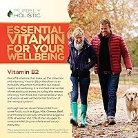 Vista 4 de Purely Holistic Vitamina B2 Riboflavina 400 mg - 240 cápsulas veganas, suministro para 8 meses - Vitaminas B2 de alta resistencia - Sin OMG y sin