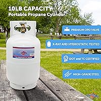 Vista 4 de Flame King Cilindro de tanque de propano de acero de 10 libras con válvula de dispositivo de protección contra desbordamiento tipo 1, ideal