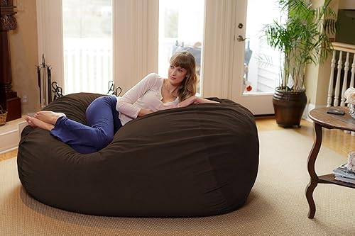 Miniatura 22 de Cozy Sack - Sillón de puff: Gran bolsa para muebles de espuma viscoelástica de 6 ft y tumbona grande – sofá grande con funda de microfibra suave