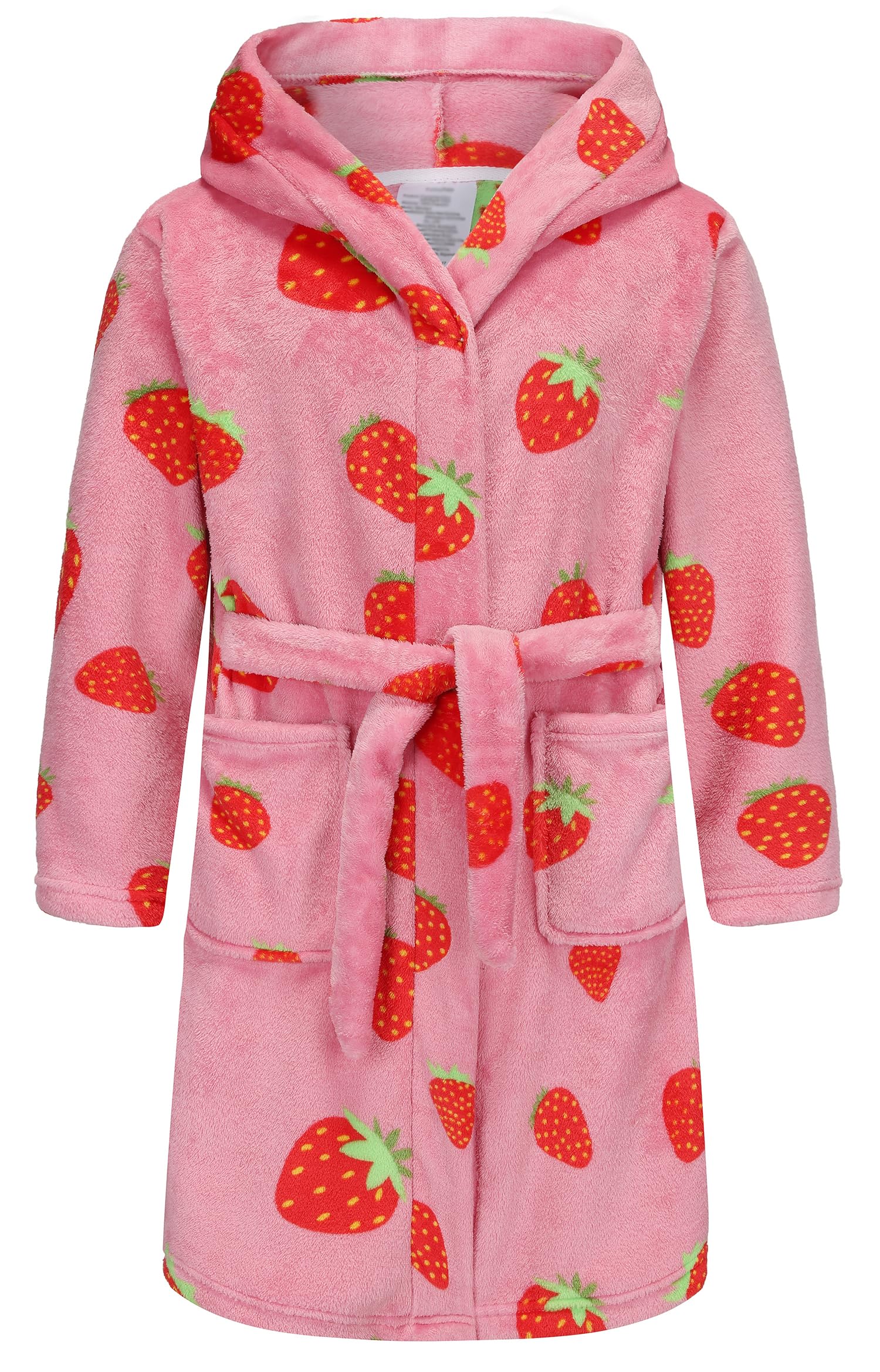 Kids Hooded Bathrobe Girls Soft Plush Hooded Flannel Pajamas Sleepwear Boys Spa Robe