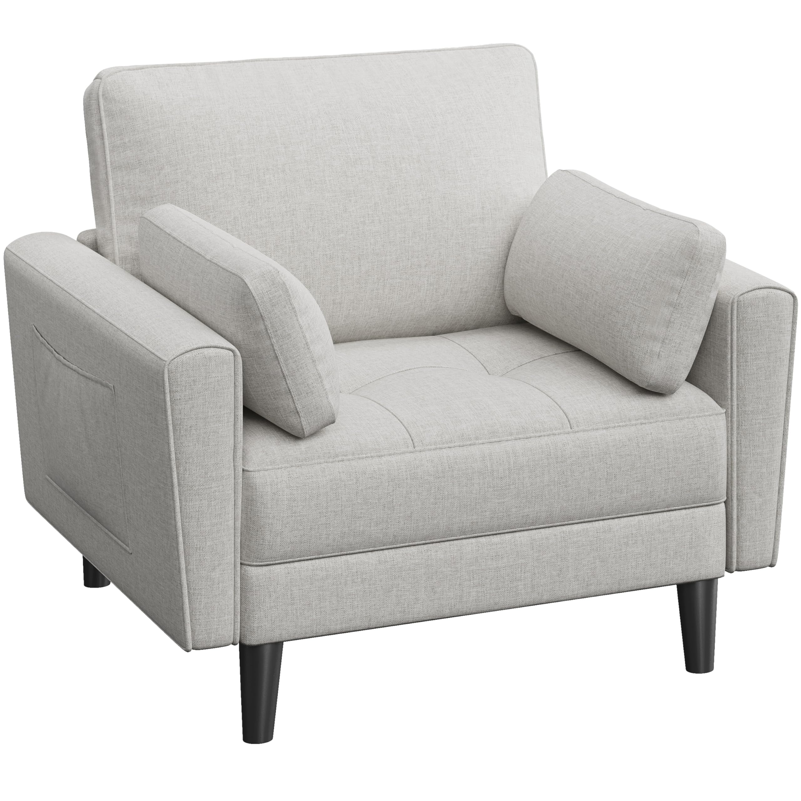Yaheetech Sofá Individual Sofá Relax Sillon Tapizada de Tela para Sala de Estar y Dormitorio 75 x 85.5 cm MAX Capacidad 136 KG