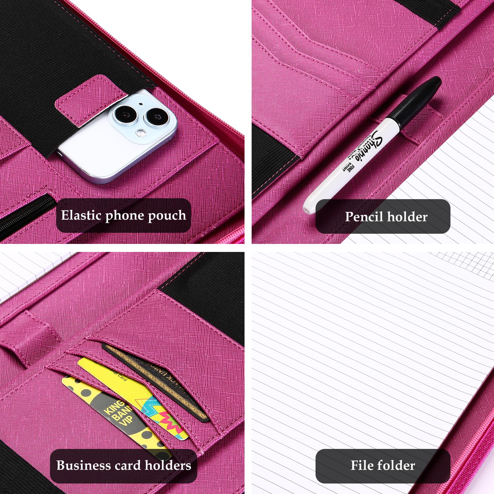 ProCase Portfolio Business Padfolio Folder with Zipper - Image 2