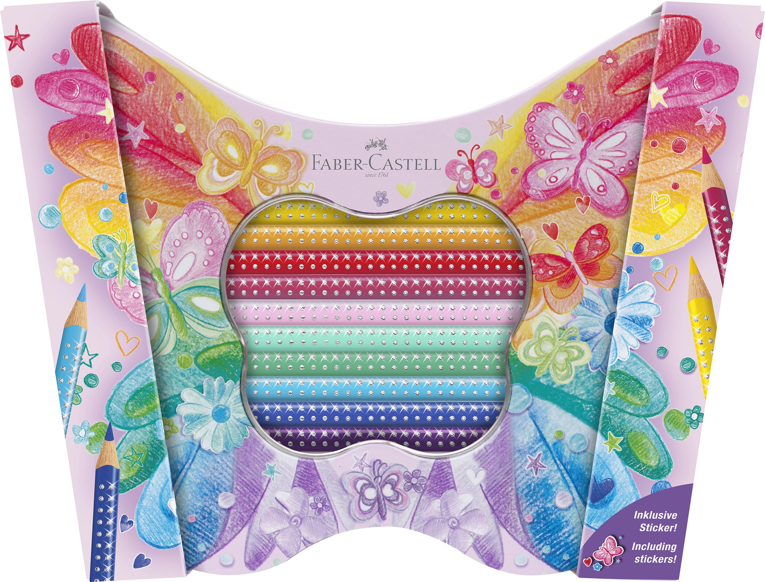 Amazon | Faber-Castellギフトセット - 蝶の形をしたブリキの