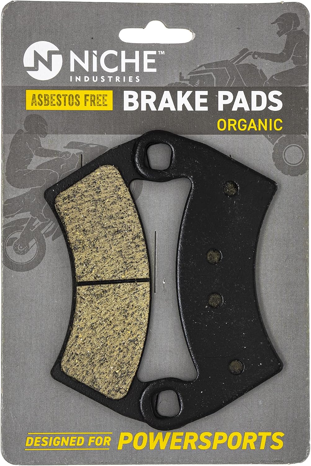 NICHE Front Rear Brake Pad Set for Polaris Ranger 500 570 800 2205949 2203747 1911228 Organic Alloy Steel (Pack of 2)