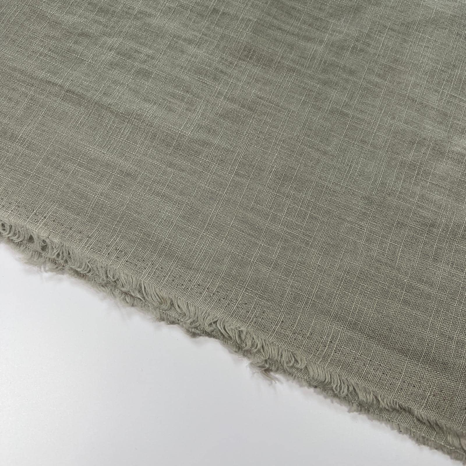 100% Linen Washed Linen Plain Ramie Vintage Look Woven Durable Clothing Bedding Tableware Fabric Material | 53” - 135 cm Wide (per Metre, Grey)