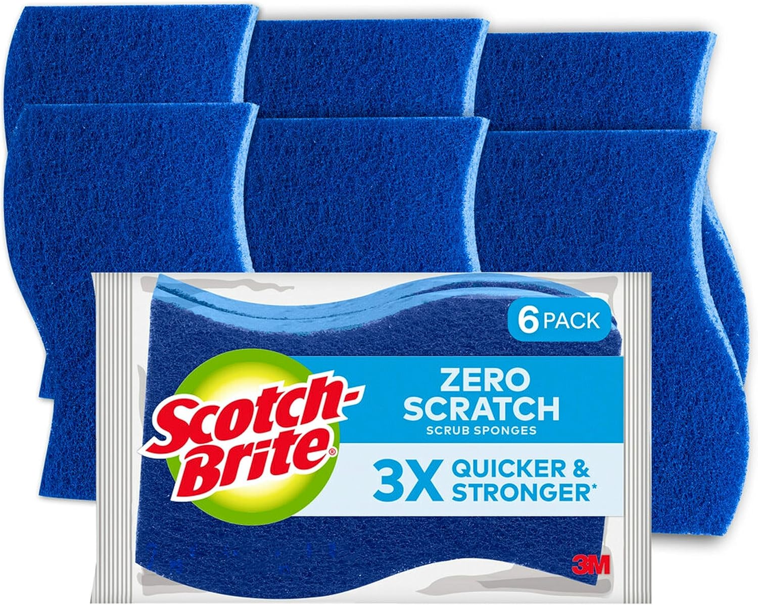 ScotchBrite Non Scratch Cellulosic Scrub Sponge, 6 units/pack