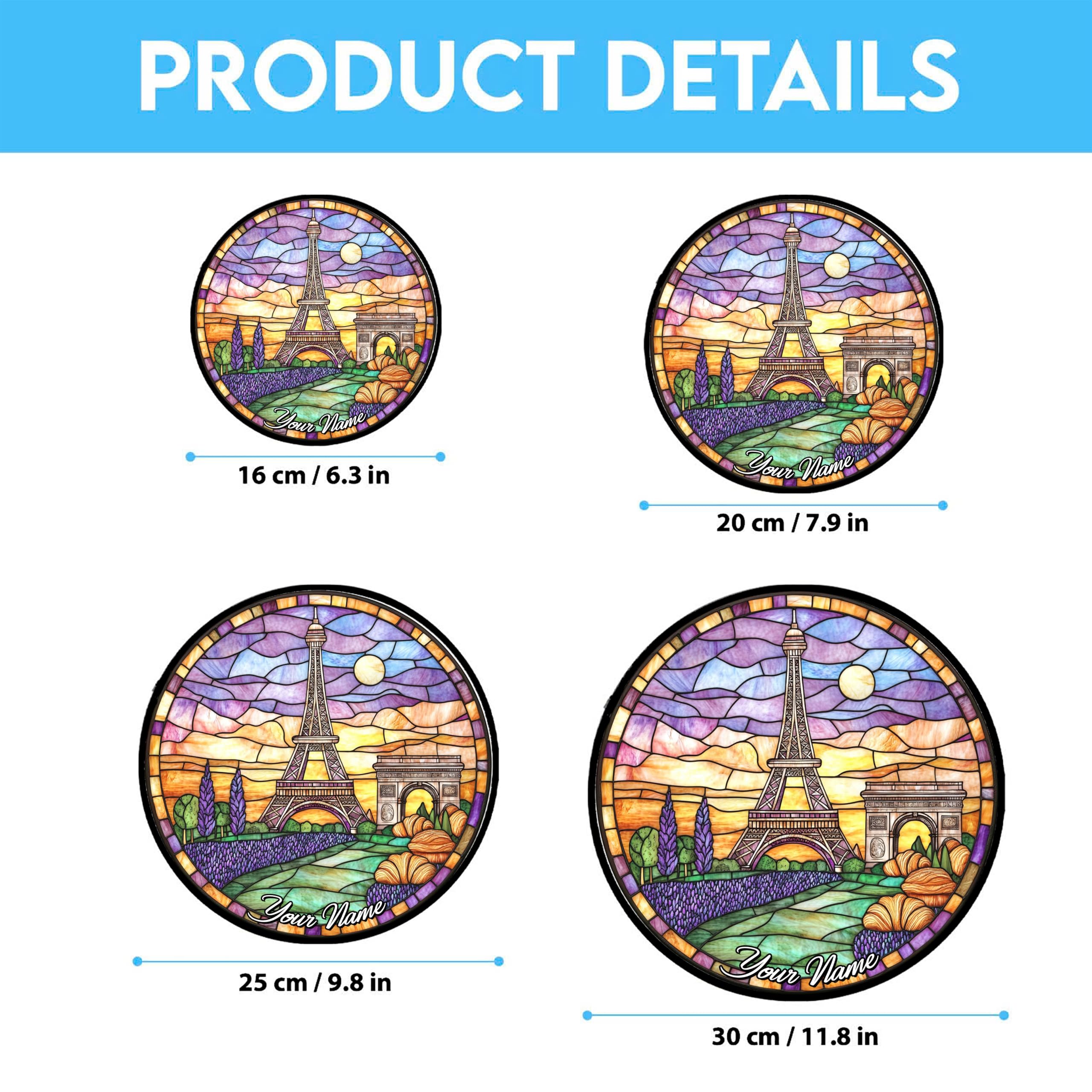 Amazon.com : 365CUSGIFTS Customized Eiffel Tower France Stained