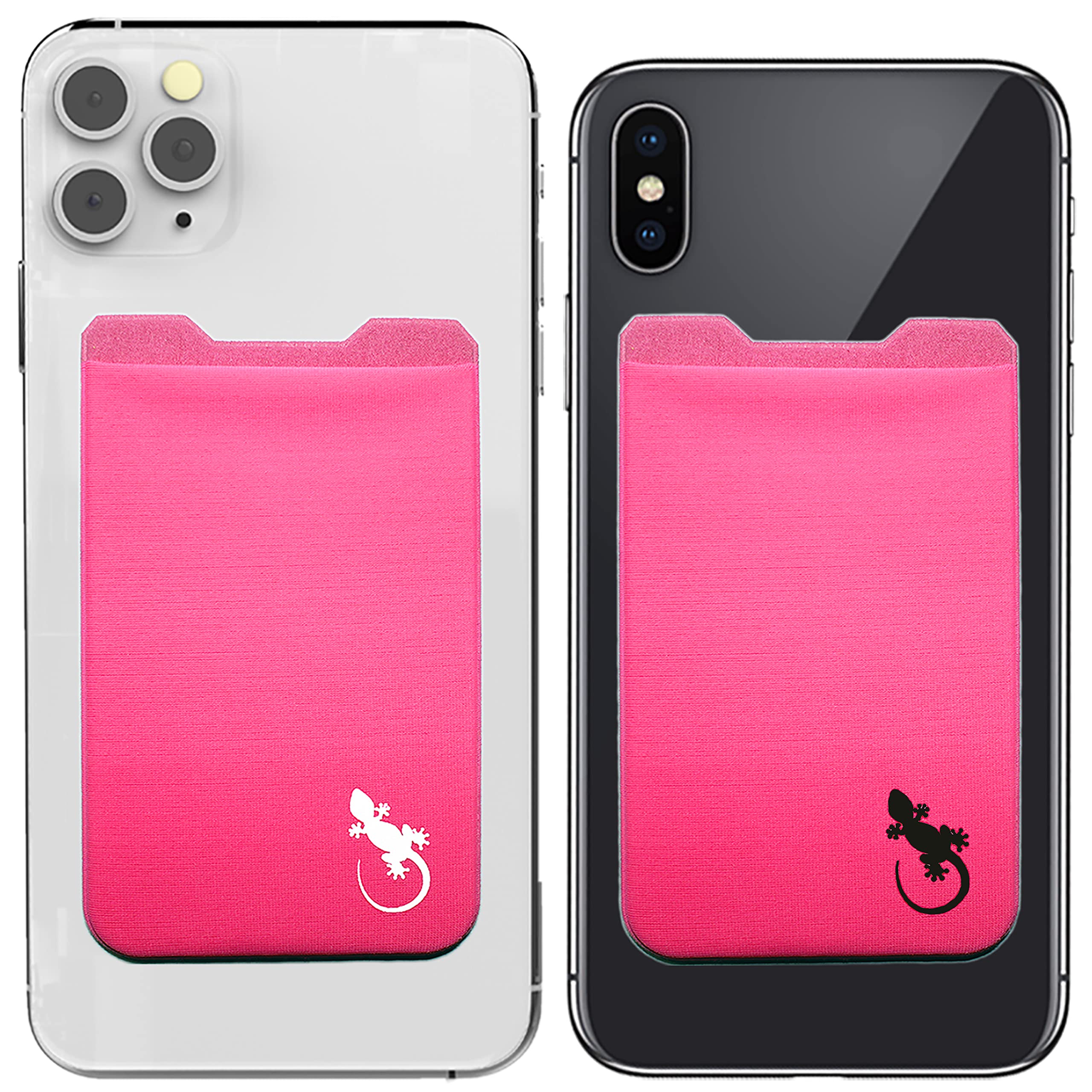 Phone Wallet - Adhesive Card Holder - Cell Phone Pouch - Stick on Lycra Pocket by Gecko - Carry Credit Cards and Cash