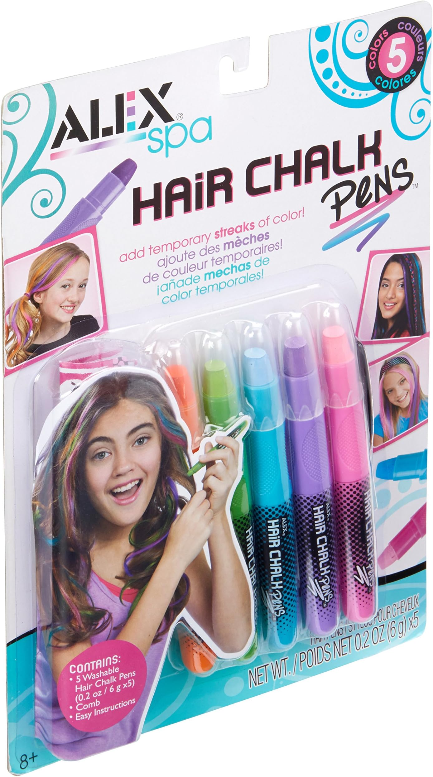 Alex Spa Hair Chalk Pens Girls Hair Color