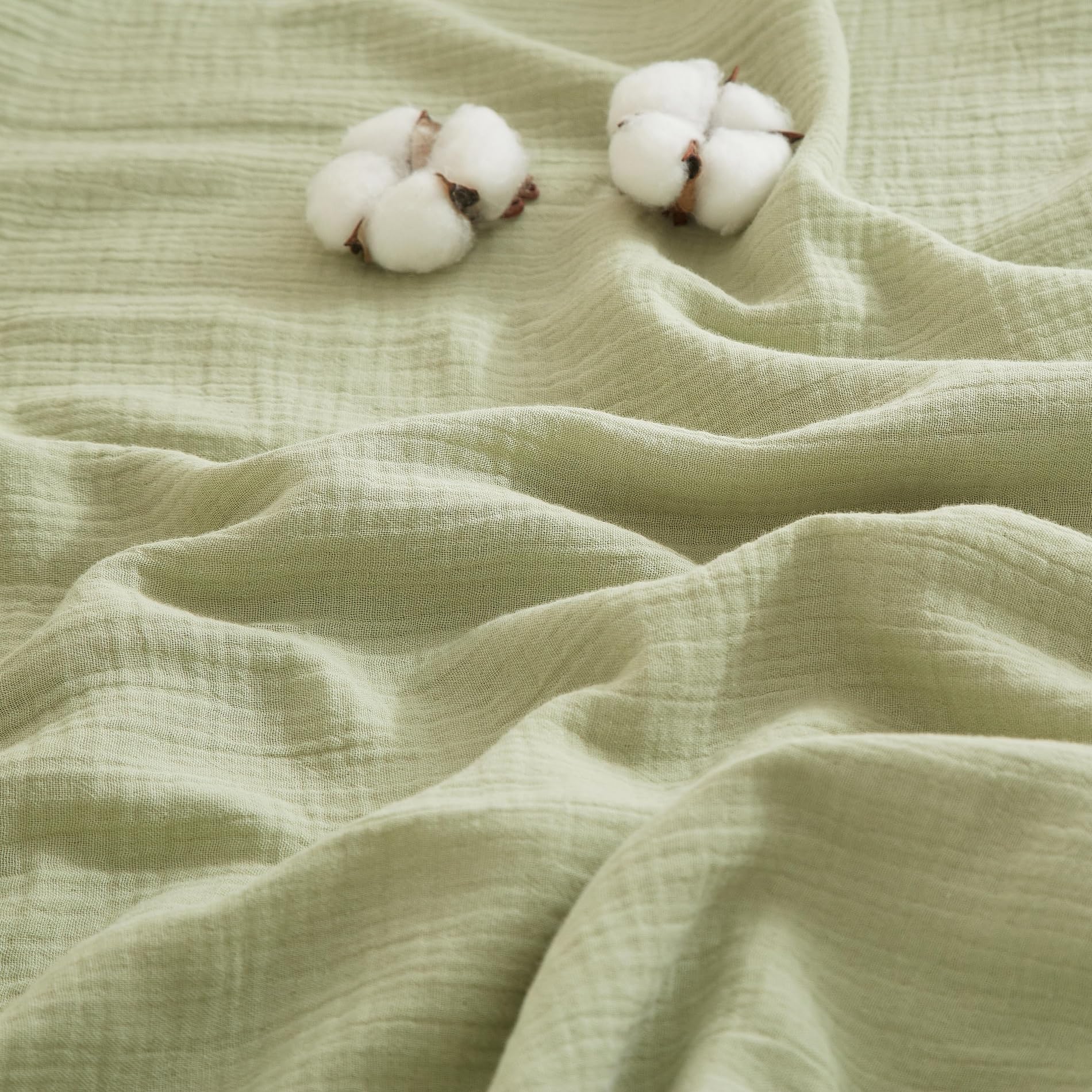 YASMENG Dubbel Muslin beddengoed, 200 x 220 cm, kaki, beige, 100% katoen, beddengoed, zacht, ademend, behaaglijk, 3-delig, met ritssluiting en 2 kussenslopen van 80 x 80 cm