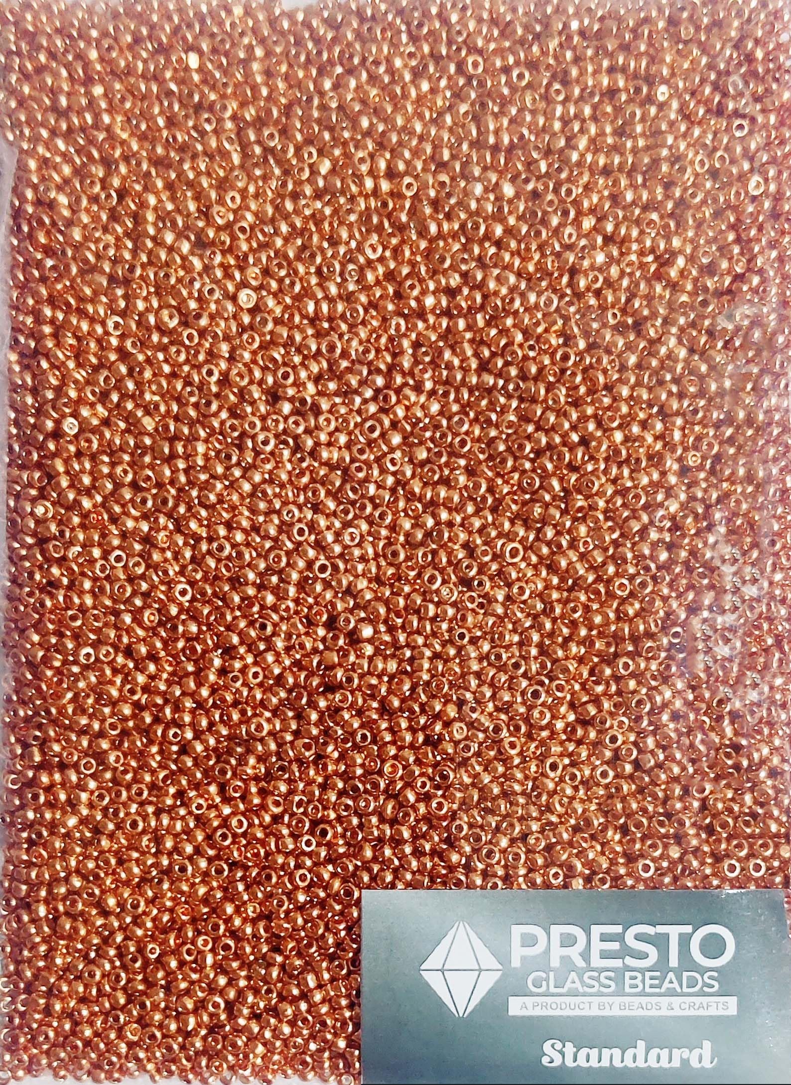 Presto Glass Bead: Sugar Beads/Seed Beads Unique Copper (1.9mm) for Embroidery, Bangle, Aari Work, Maggam Work (Pack of 150 GMS.) (Standard)