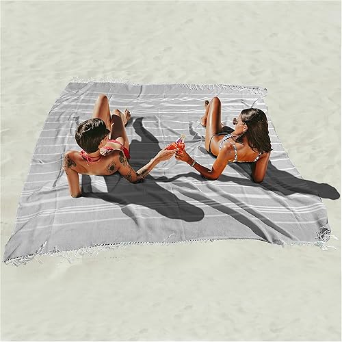 Manta de playa turca gigante y delgada, tamaño extra grande, extra grande, XL, XXL, grande, accesorios de pícnic al aire libre, artículos esenciales
