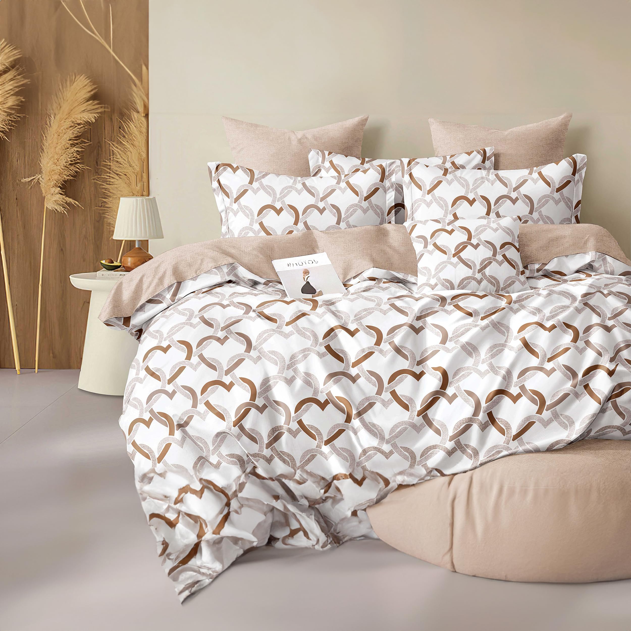 BESCH Edredón Invierno Nórdico de Microfibra 220x220cm para Cama de 135 con Relleno de Fibra 280gr/m2 - Edredón Nórdico Suave Cálido Ligero - Corazones